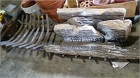 Gas logs and fire place grate