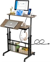 Hadulcet Stand Up Desk, Rolling Desk Adjustable He