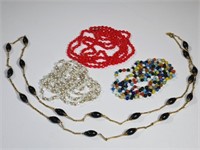 4 Vintage Flapper Length Necklaces: Tammy Jewels