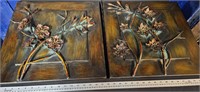 2 metal tin painting