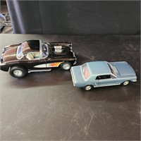 1964 Mustang and 1957 Chevy Corvette Model Cars