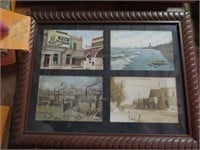 2 Framed Vintage Milwaukee Postcards Wall Hangings