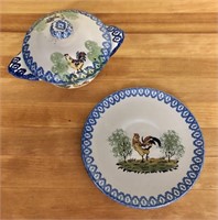 Decorative Handpainted Plate & Bowl