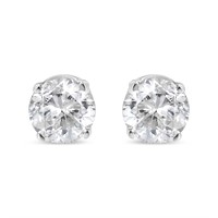 14k White Gold Round .33ct Diamond Earrings