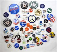 (60) VINTAGE POLITICAL BUTTONS