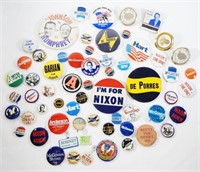 (60) VINTAGE POLITICAL BUTTONS