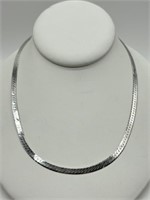 Fine Sterling Silver Herringbone Necklace