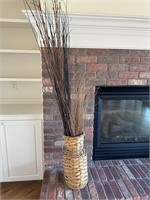 Decorative Basket with Tall Reeds