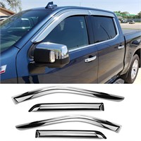 Deebior 94710Y Chrome Side Window Visor Wind Vent