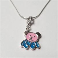$160 Silver Bear 18" Necklace