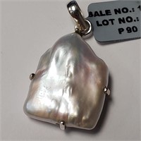 $200 Silver Freeform Pearl(8.65ct) Pendant