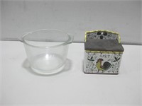 Vtg Salt Block Container & Pyrex Mixing Bowl See