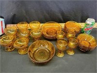 Amber bowls & glasses