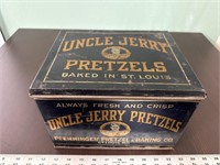 Vintage uncle Jerry pretzels tin
