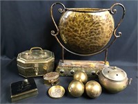 Brass balls, other brass items