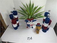 Lot of 4 Red White & Blue Home Decor