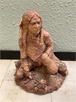 Hand carved Native American statue - Heavy
