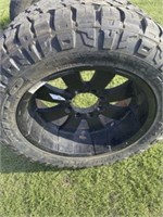 (4) Tires & (4) Matching 20" Black Aluminum Wheels