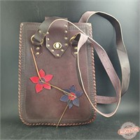 Leather Floral Mail Pouch