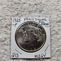 1925P Peace Dollar Full Strike MS64