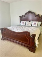 King size Mahogany bed mattress included like new