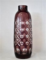 Cranberry Cut Glass Vase