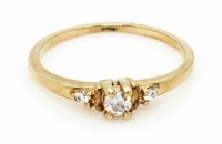 10kt Gold Brilliant Diamond Solitaire Ring