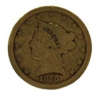 1856-S Liberty $2.50 Gold Quarter Eagle