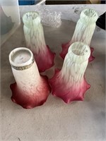 White and pink lamp shades