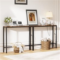 78'' Narrow Console Sofa Table with Power Outlets,