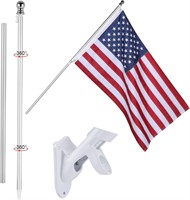 3x5 Ft American Flag with 6 Ft Pole Kit