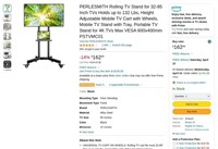 B2937  PERLESMITH Rolling TV Stand 32-85 Inch