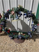Blue Xmas Wreath 38" x 41" high