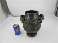 Vase/urne à fleurs vintage en poterie et glaçure