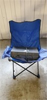 Blue chair with vcr player
