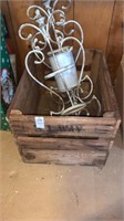 Wooden Crate with candle Holders