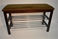 BENCH WITH TWO SHELF SHOE RACK  NEW