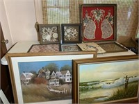 Lot of Beach Artwork Shell Animals Landscape