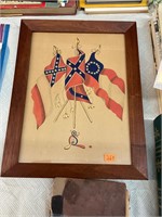 Framed Confederate Flags Print