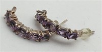 Sterling Silver Purple Stone Earrings