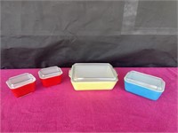 Pyrex, Vintage Primary refridgerator dish set