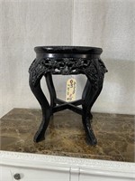 Black Asian Carved Short Plant Stand - Wear