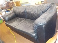 Leather couch Edges on side as is comfortable