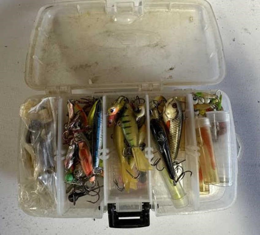 ice fishing jigs in a 2 sided organizer