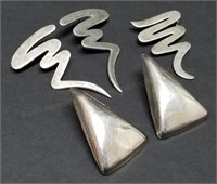 2 Sets of Sterling Silver Earrings & Matching Broo