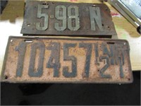 2 old license plates