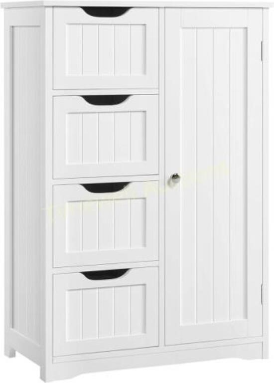 Yaheetech Wooden Cabinet  4 Drawers  White