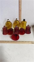 6 Vintage Ruby Red Diamond Votive Tea Light