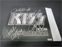 KISS BAND SIGNED ICON ALBUM COVER COA