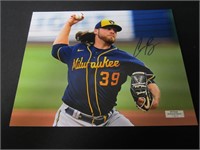 Corbin Burnes Signed Brewers 8x10 Photo W/Coa